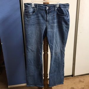 Jeans, mid rise slim boot cut, size 18, inseam 31”